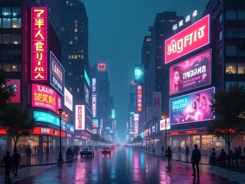 Neon Rush: Cyberpunk pokie artwork at JeetCity Casino